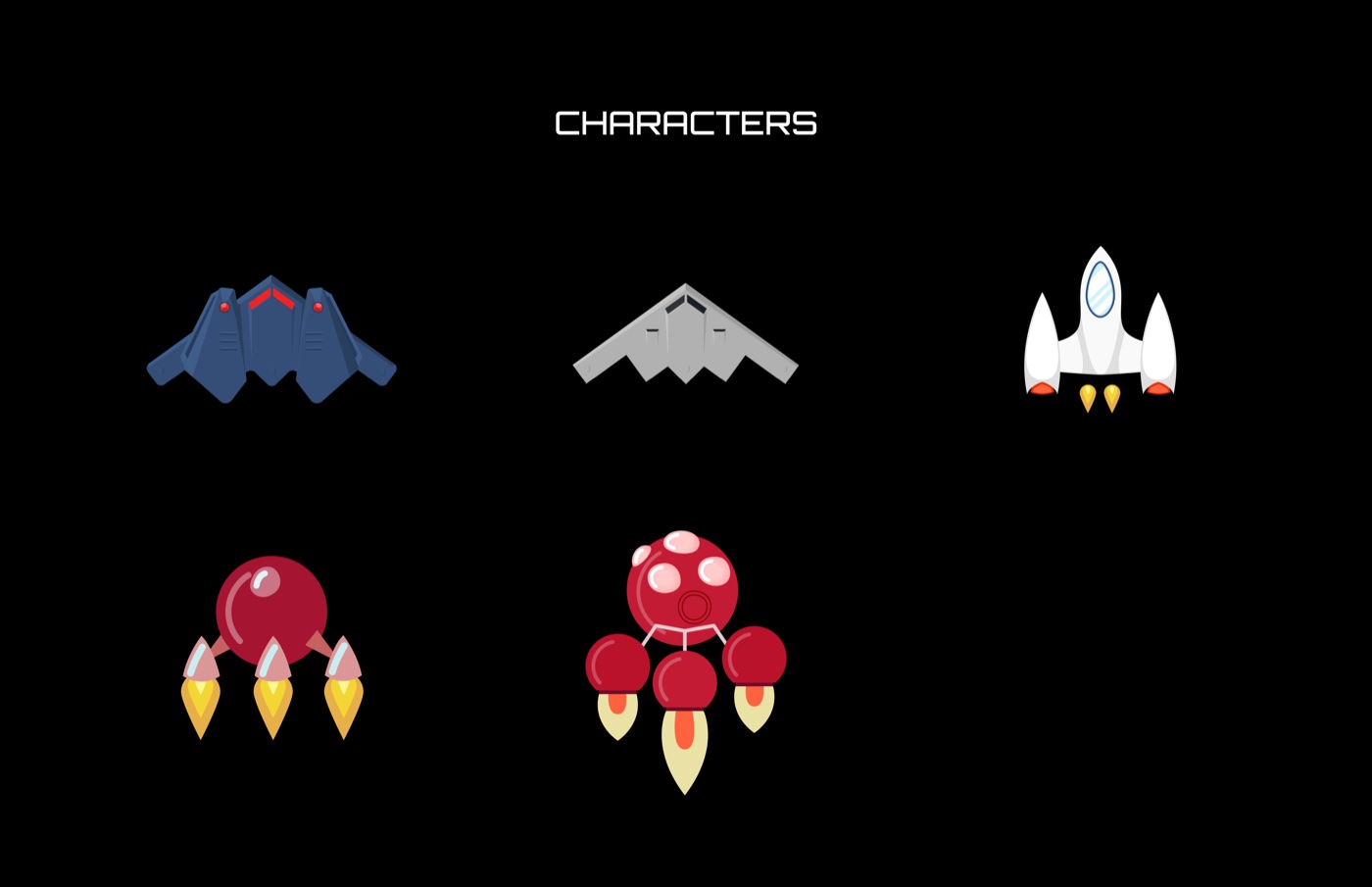 Cosmic Gunner character design sheet