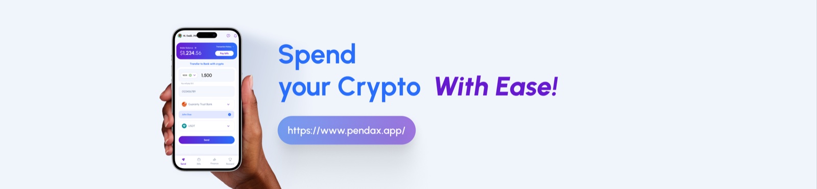 Pendax crypto transfer header image